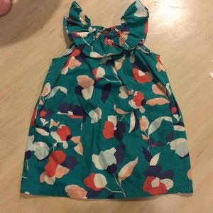 Toddler Girls Dress-Green w/ Flowers Size 3-Tea